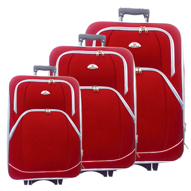 juego de maletas para viaje en color rojo en tres tamaños